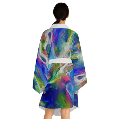 Vibrant Abstract Long Sleeve Kimono Robe