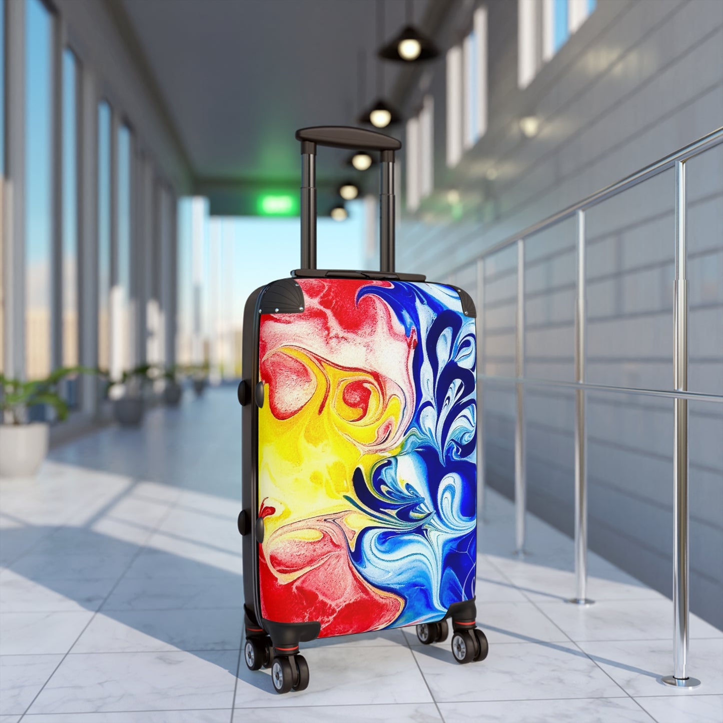 Vibrant Travel Suitcase "Our take on the Newfoundland flag"