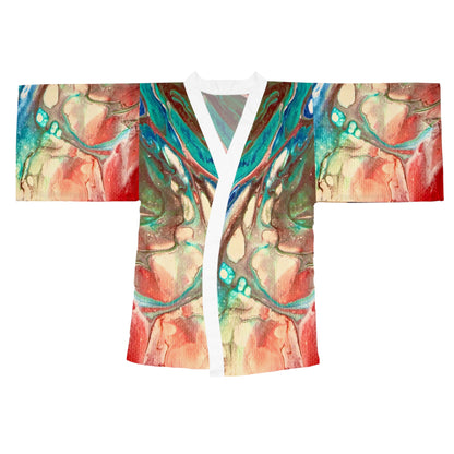 Vibrant Abstract Long Sleeve Kimono Robe