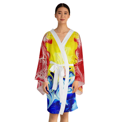 Vibrant Long Sleeve Kimono Robe "Our take on the Newfoundland flag"