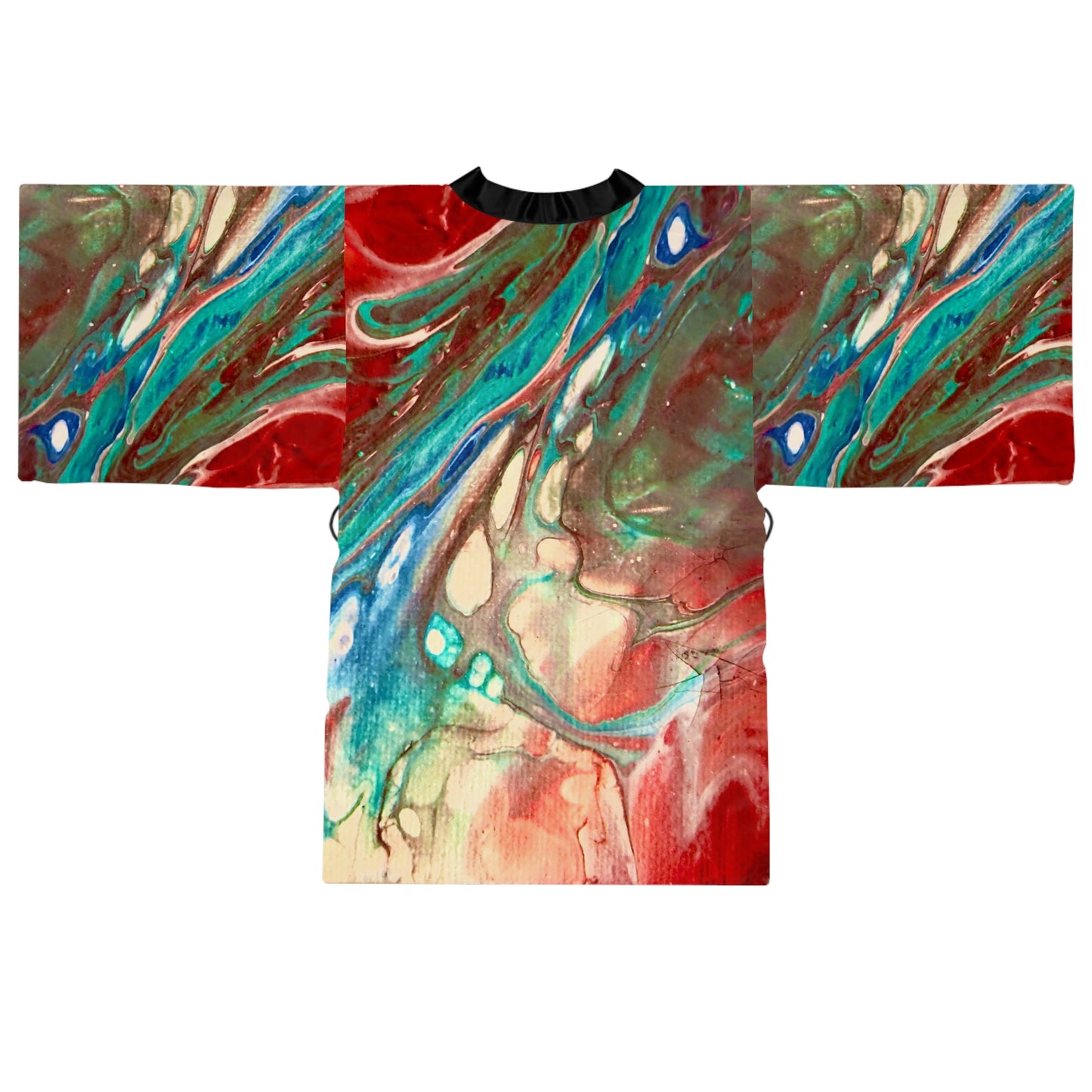 Vibrant Abstract Long Sleeve Kimono Robe