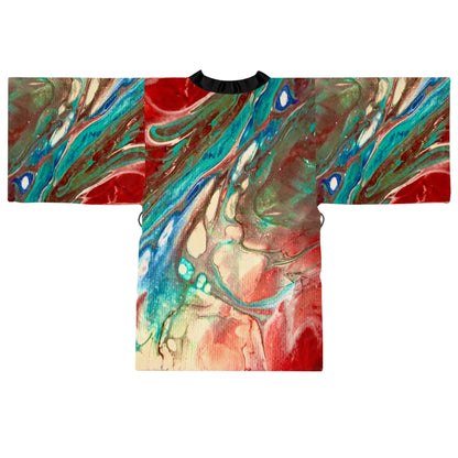 Vibrant Abstract Long Sleeve Kimono Robe