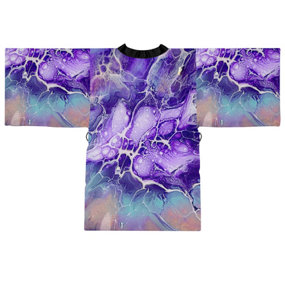 Vibrant Abstract Long Sleeve Kimono Robe