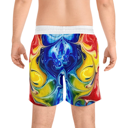 Men's Vibrant Swim Shorts, Pool Wear, Swim Trunks