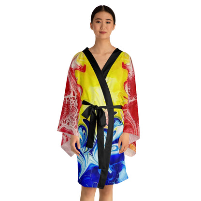 Vibrant Long Sleeve Kimono Robe "Our take on the Newfoundland flag"
