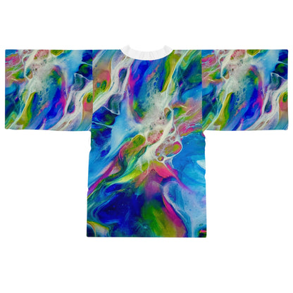 Vibrant Abstract Long Sleeve Kimono Robe