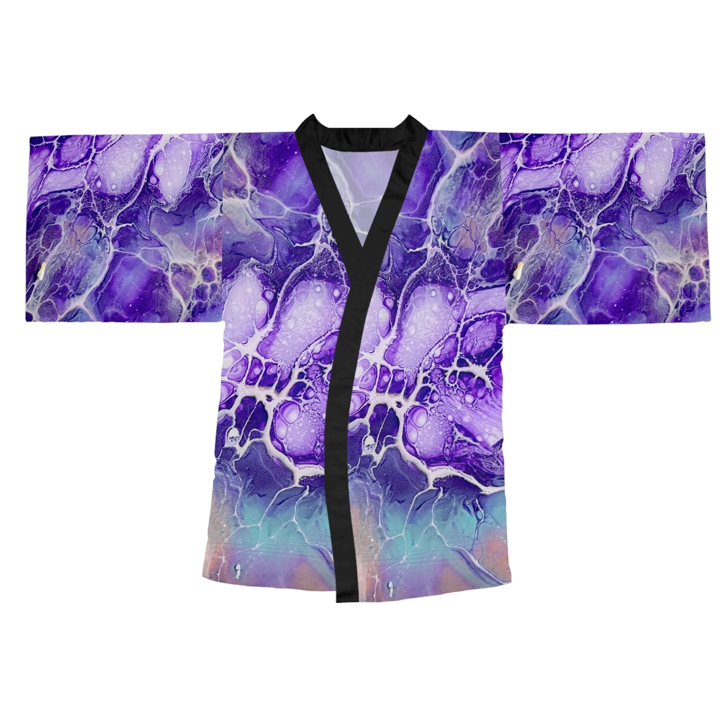 Vibrant Abstract Long Sleeve Kimono Robe