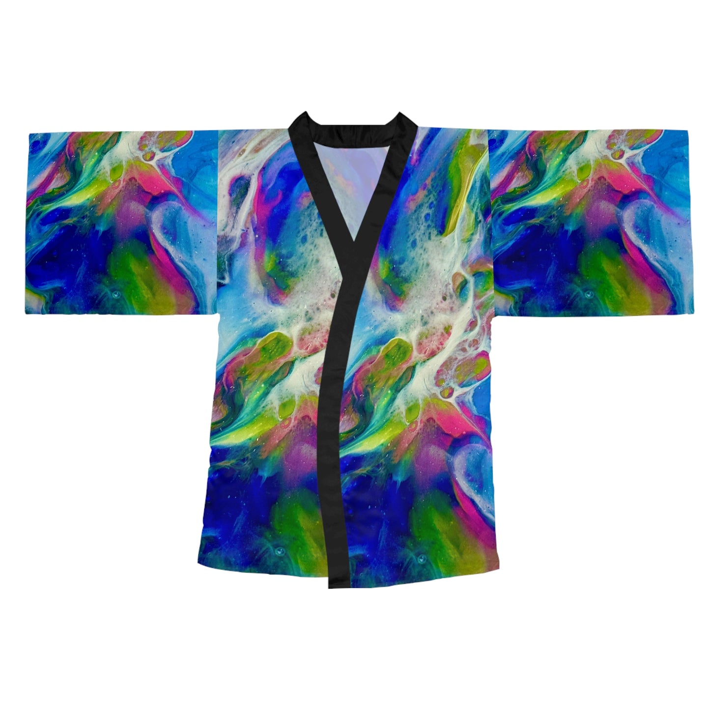 Vibrant Abstract Long Sleeve Kimono Robe