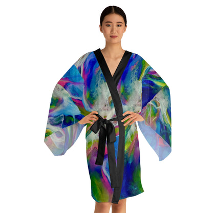 Vibrant Abstract Long Sleeve Kimono Robe