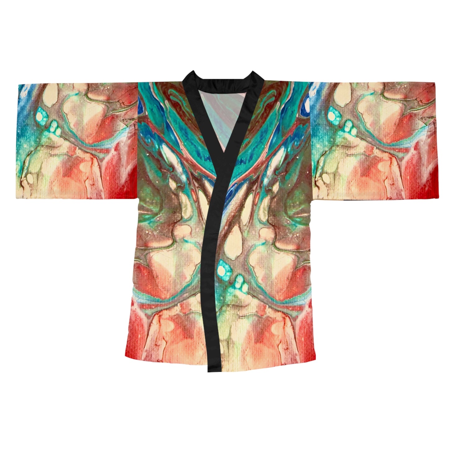 Vibrant Abstract Long Sleeve Kimono Robe