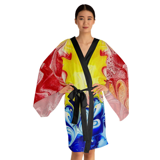 Vibrant Long Sleeve Kimono Robe "Our take on the Newfoundland flag"