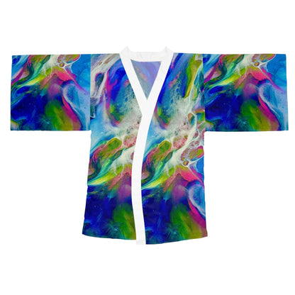 Vibrant Abstract Long Sleeve Kimono Robe