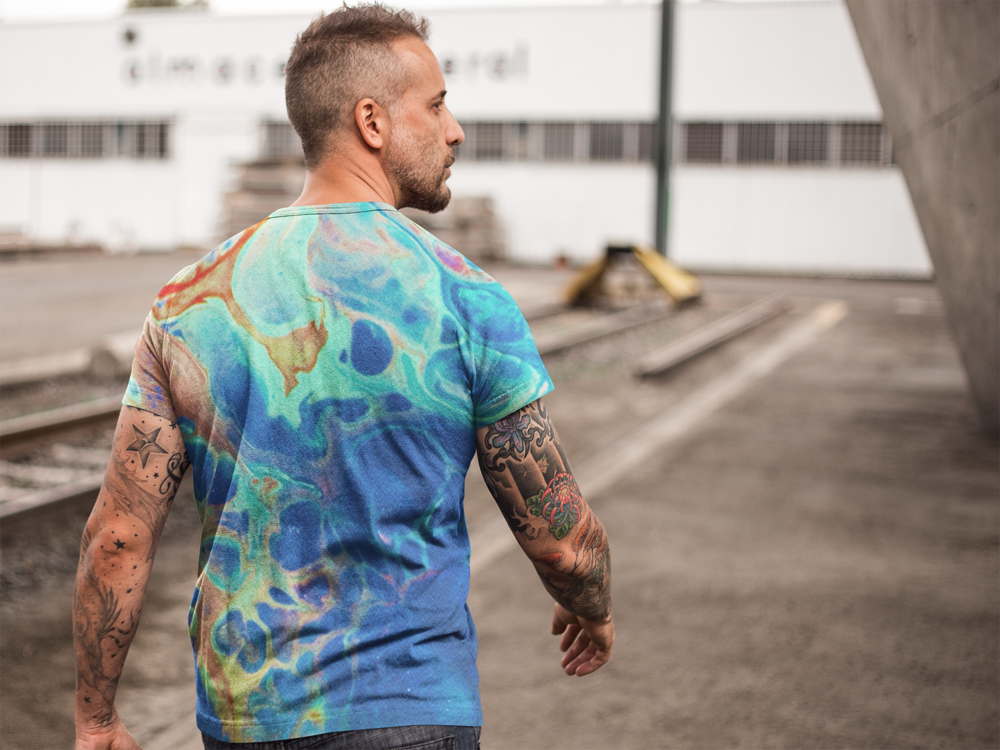 Vibrant Abstract Men's T-Shirt, Colorful Tee, Unique Graphic Shirt, Summer Wear, Art-Inspired Fashion, Gift for Men, Casual Style