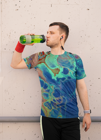 Vibrant Abstract Men's T-Shirt, Colorful Tee, Unique Graphic Shirt, Summer Wear, Art-Inspired Fashion, Gift for Men, Casual Style