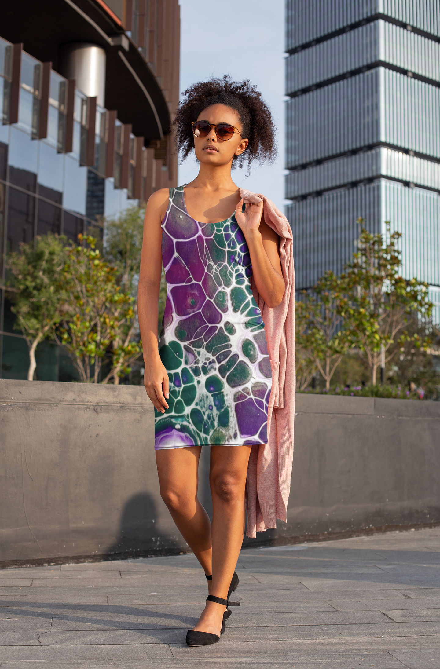 Vibrant Abstract Racerback Dress
