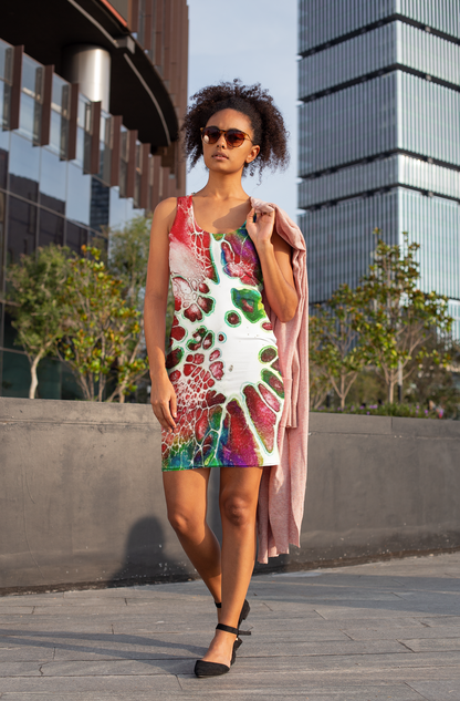 Vibrant Abstract Racerback Dress