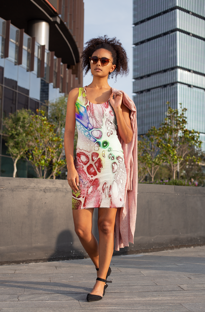 Vibrant Abstract Racerback Dress