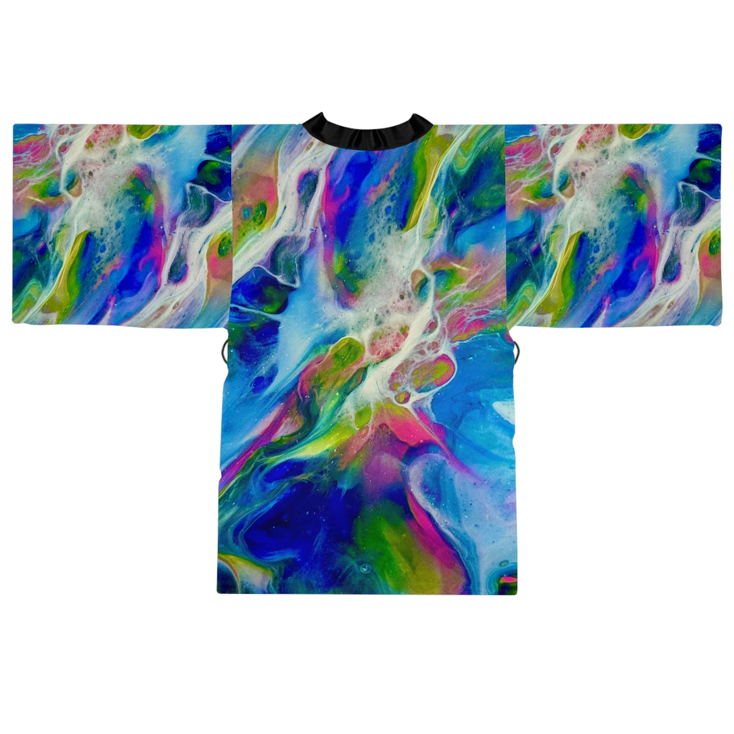 Vibrant Abstract Long Sleeve Kimono Robe