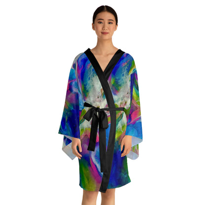 Vibrant Abstract Long Sleeve Kimono Robe