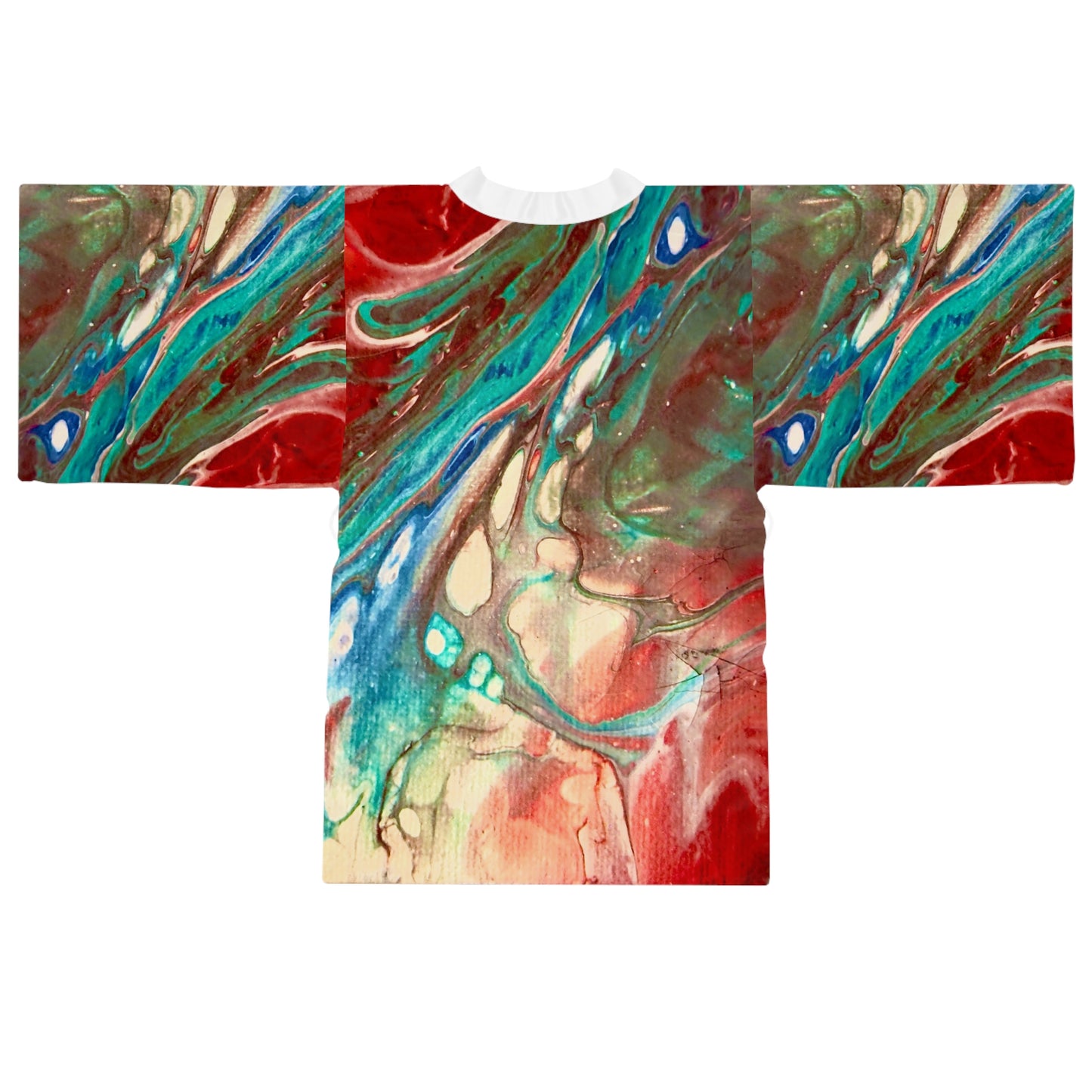 Vibrant Abstract Long Sleeve Kimono Robe