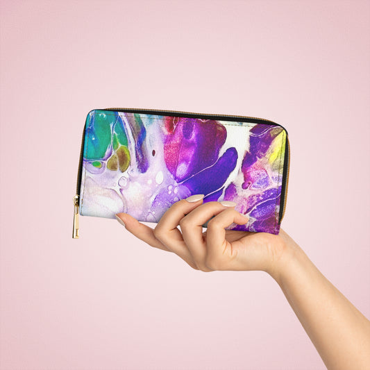 Abstract Zipper Wallet