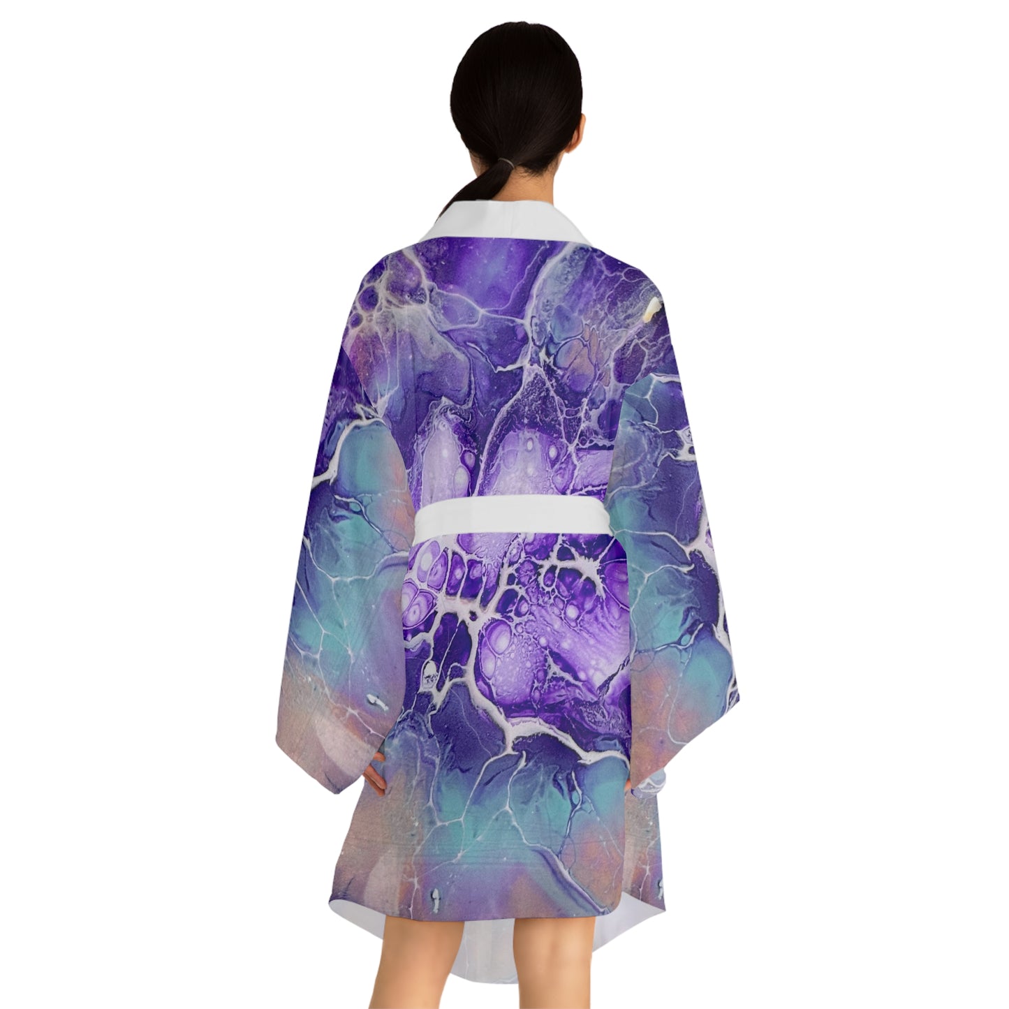 Vibrant Abstract Long Sleeve Kimono Robe