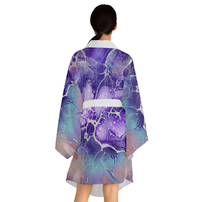 Vibrant Abstract Long Sleeve Kimono Robe