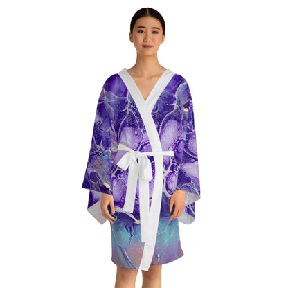 Vibrant Abstract Long Sleeve Kimono Robe