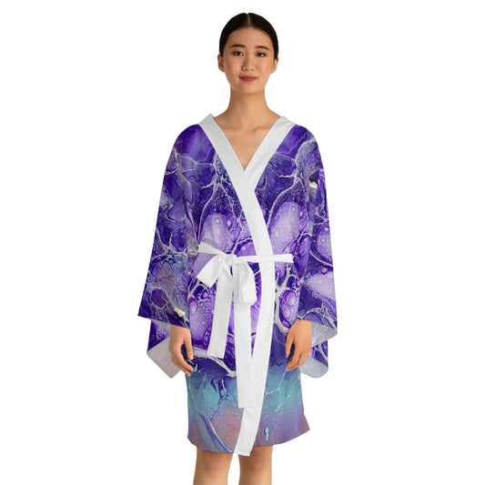 Vibrant Abstract Long Sleeve Kimono Robe
